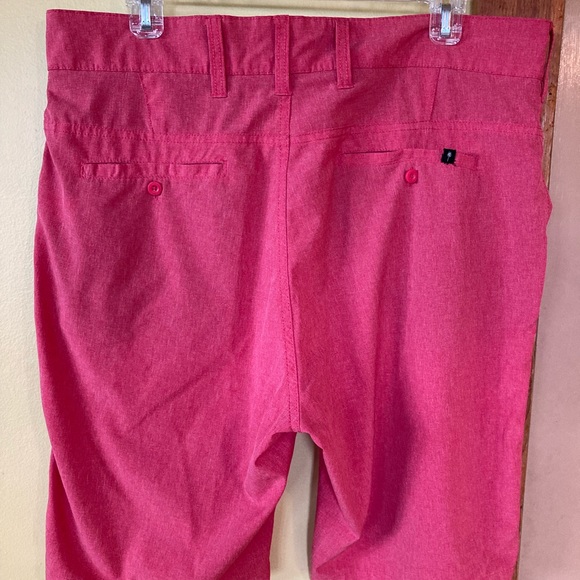 Men TRUNKS Multi Functional pink red chino Bermuda shorts size 34 - Picture 7 of 8